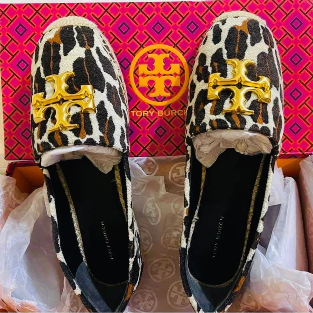New w/tag Tory Burch Eleanor Espadrille Jacquard Velvet  Size 8.5 - Picture 5 of 6